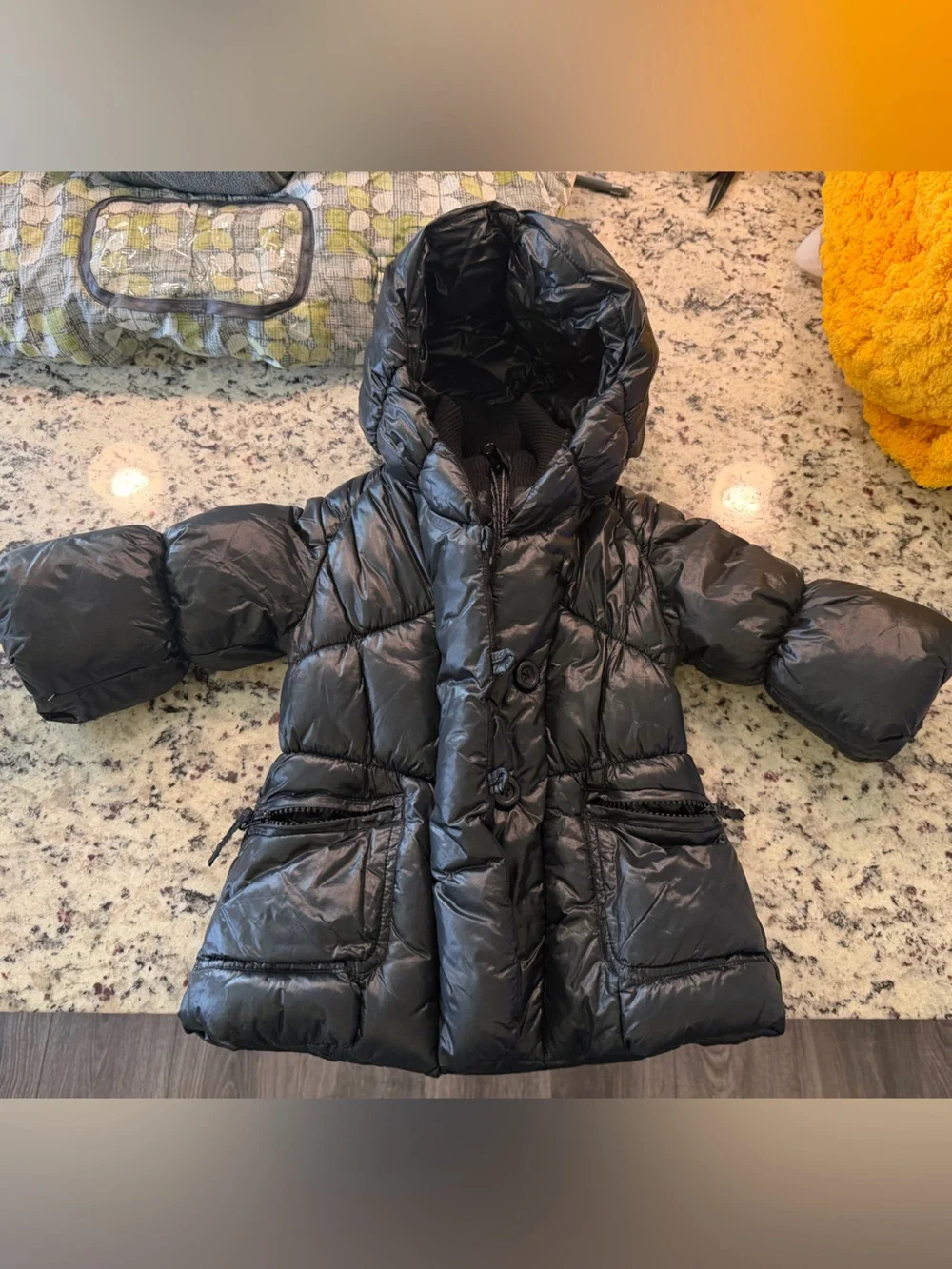 GAP Black Puffer Hooded Kids Coat